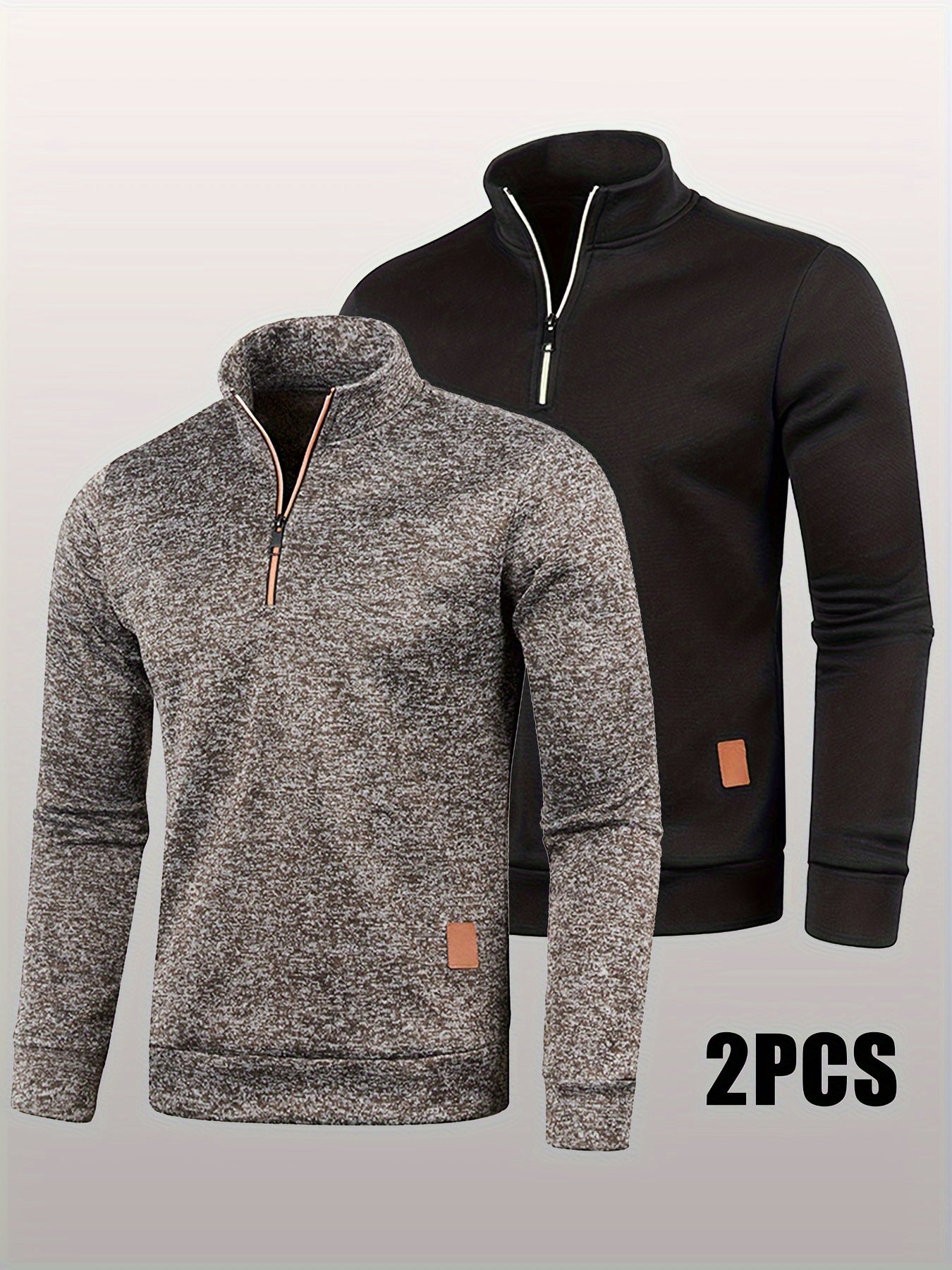2-teiliges Sweatshirt/Pullover Set mit halbem Reißverschluss für Herren