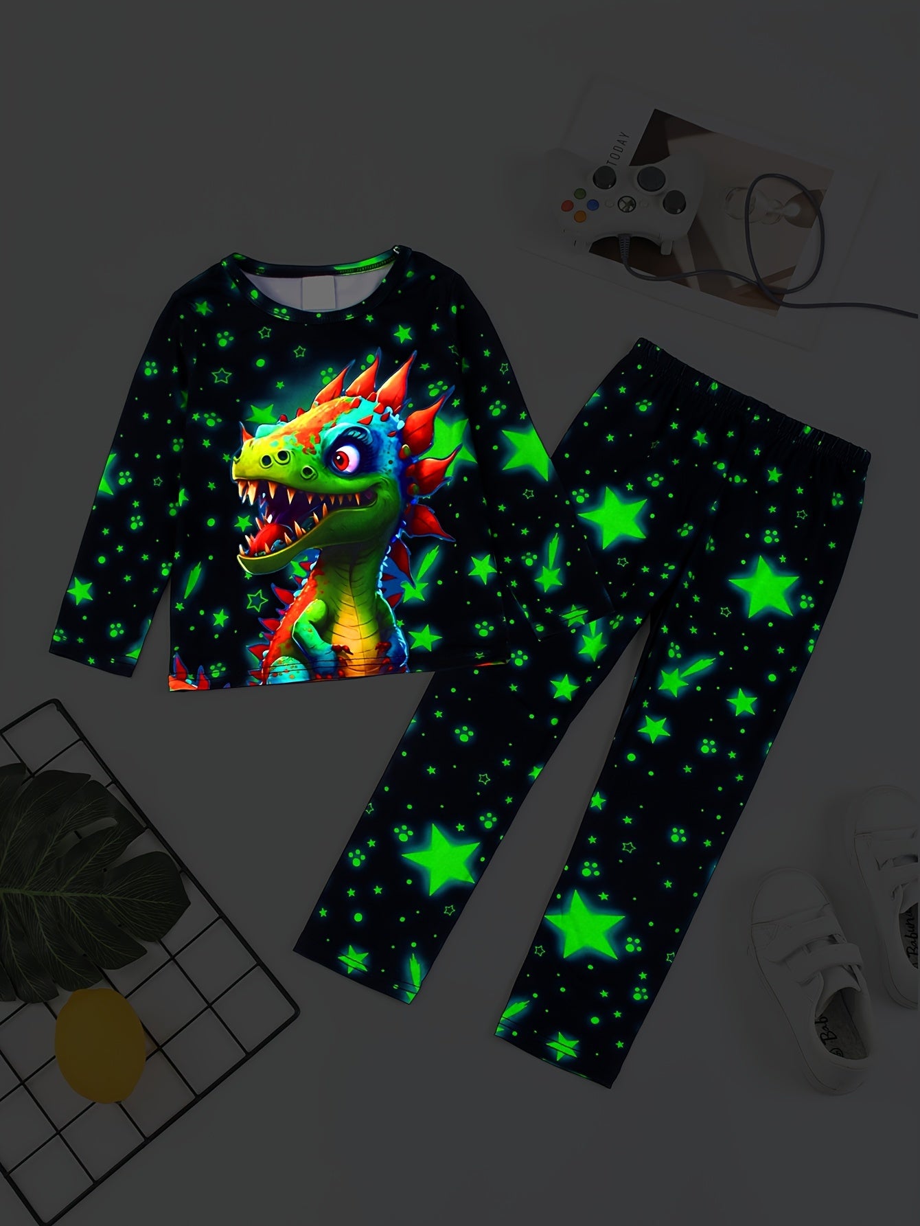 2-teiliges Jungen-Schlafanzug-Set lange Hose + Oberteil Dinosaurier