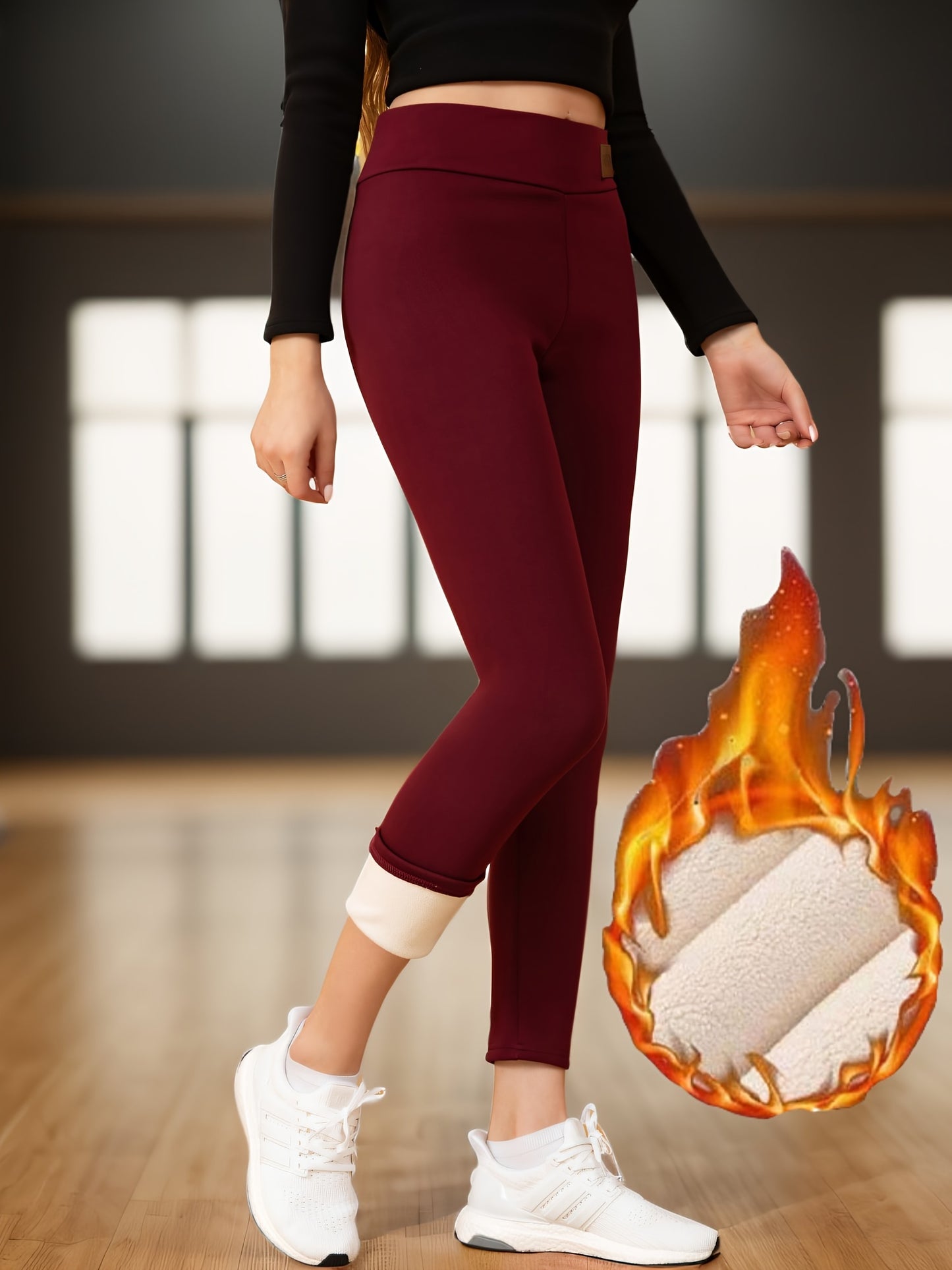 Herbst und Winter samtgepolsterte Leggings, Kälte- und Frostschutz, hohe Taille