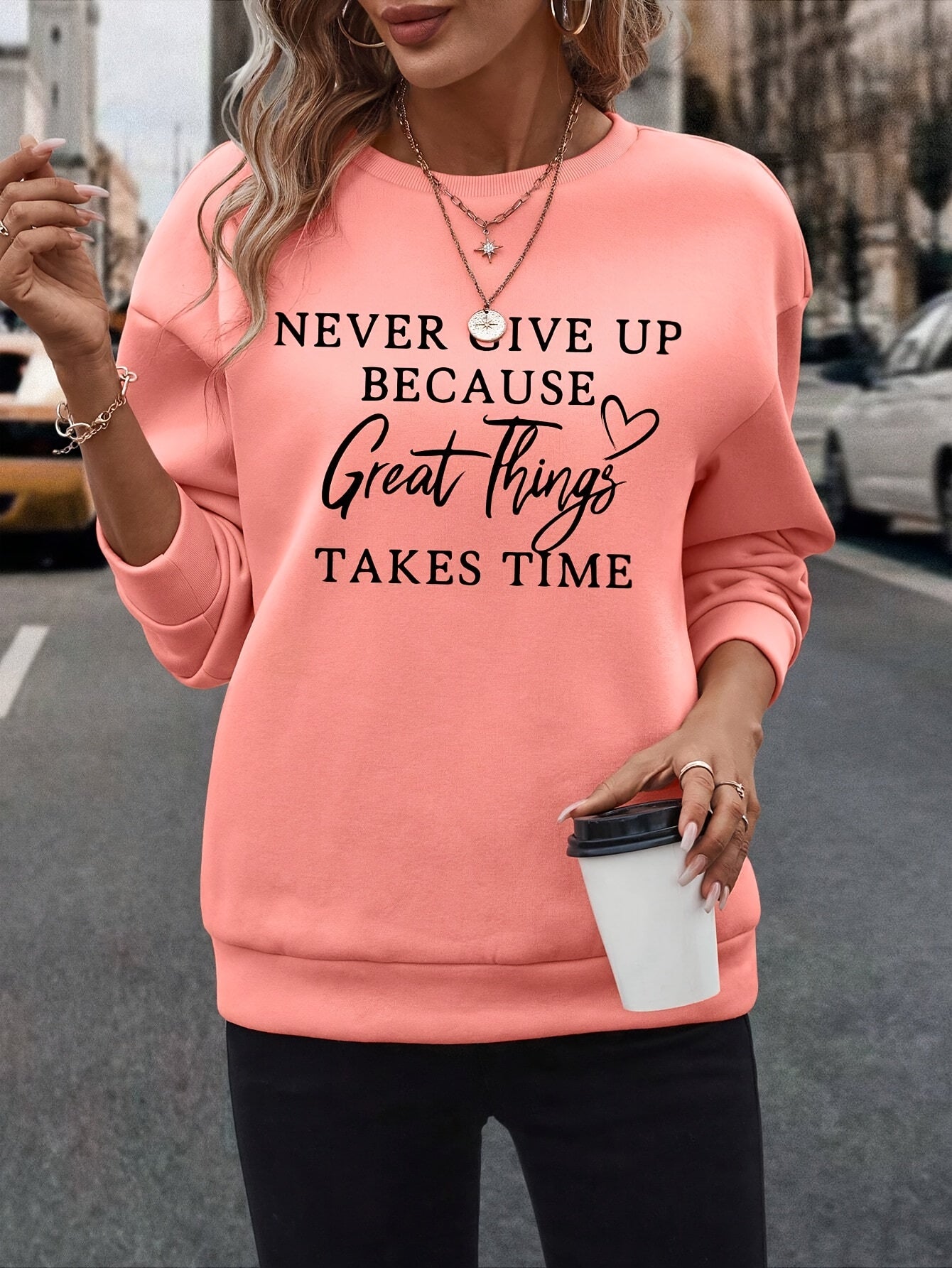 Pullover-Sweatshirt ,lässiges Langarm-Sweatshirt für Herbst und Winter