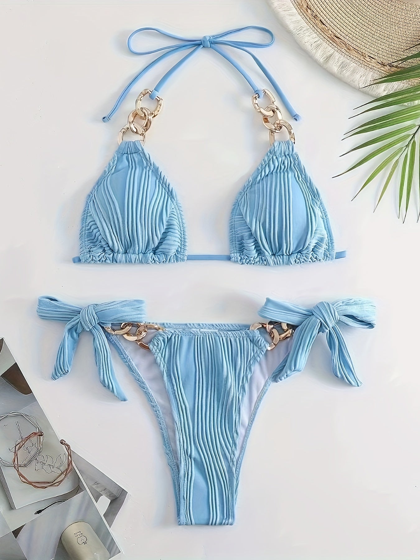 Sexy Bikini-Set für Damen, modisch gerüschter Stoff