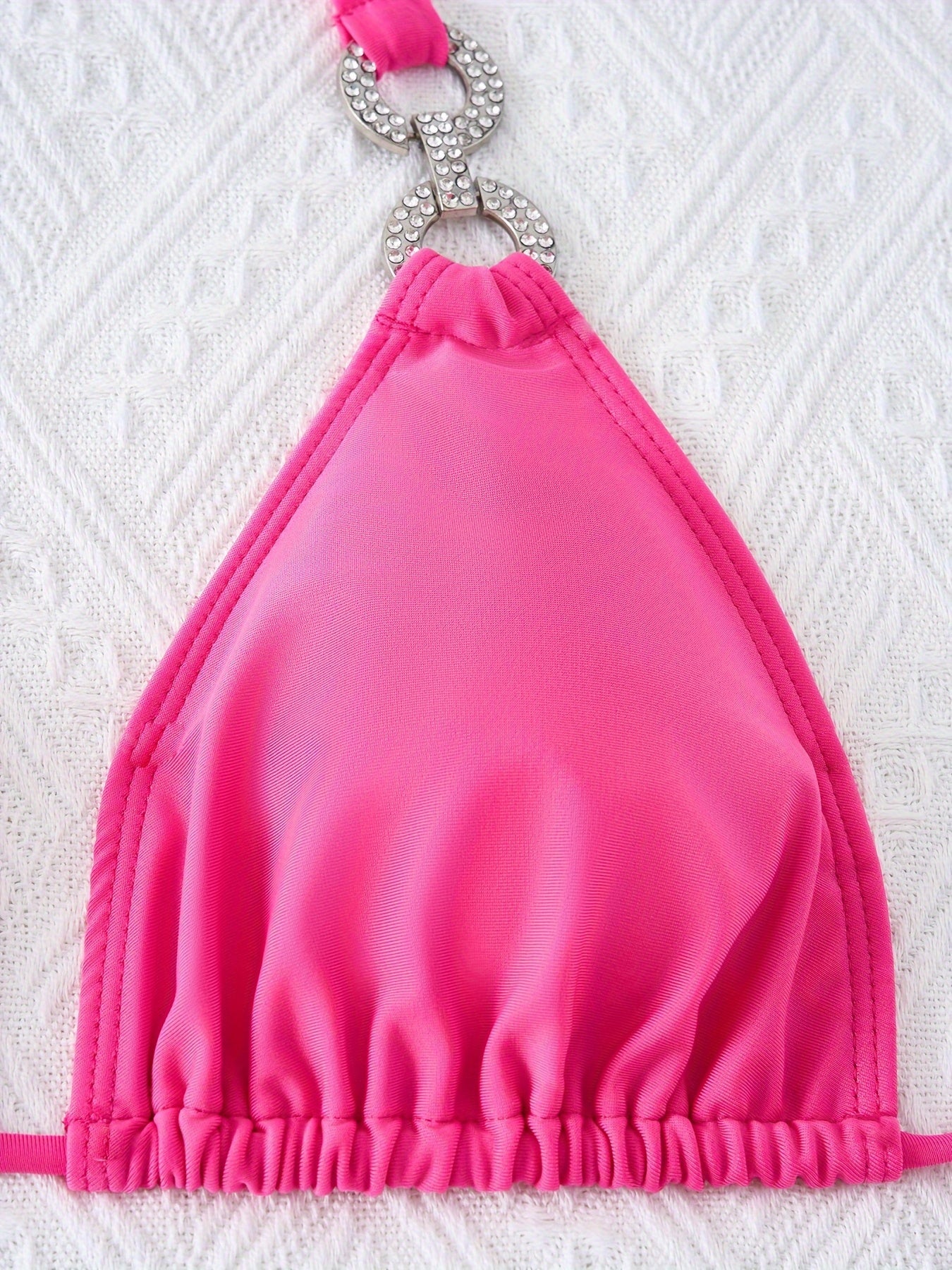 2-teiliges Bikini-Set mit Neckholder und Kettengliedern und Bindeband