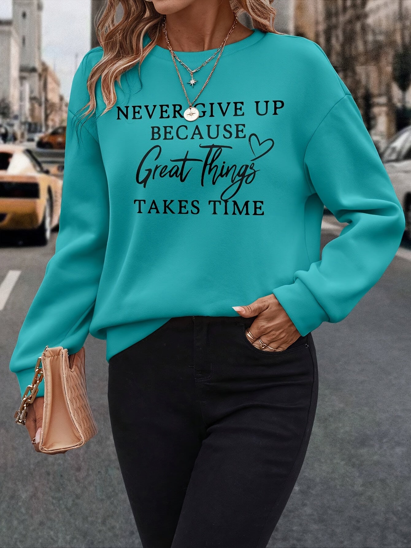 Pullover-Sweatshirt ,lässiges Langarm-Sweatshirt für Herbst und Winter