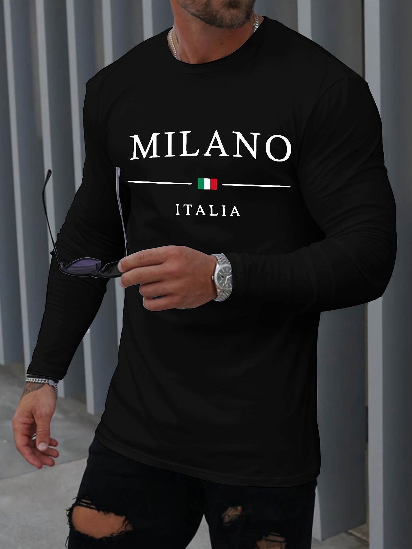 Lässiges Milano Italia Langarm-Shirt für Herren