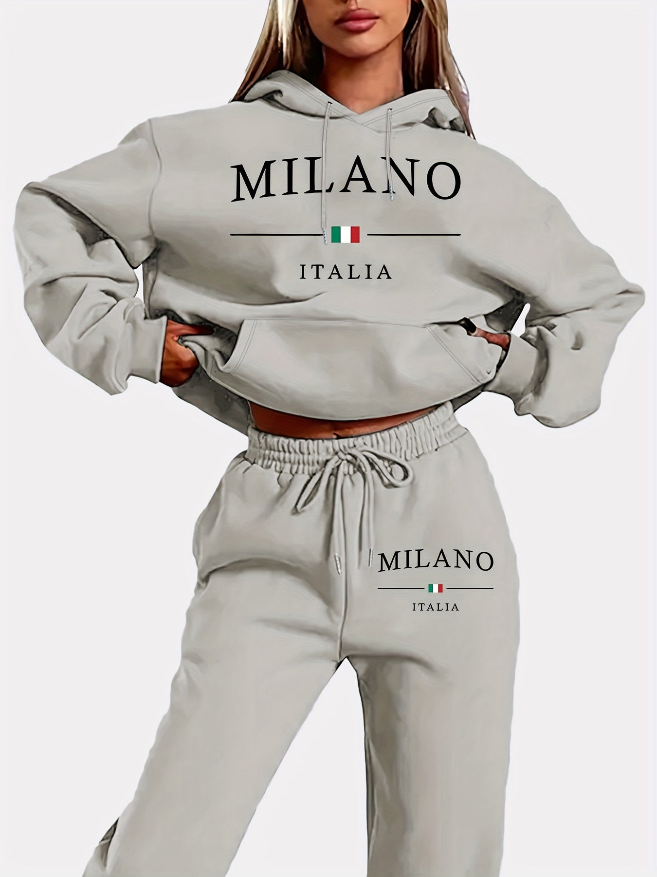 Lässiger, sportlicher Jogging Anzug Milano Italia Kapuzenpullover und Hose