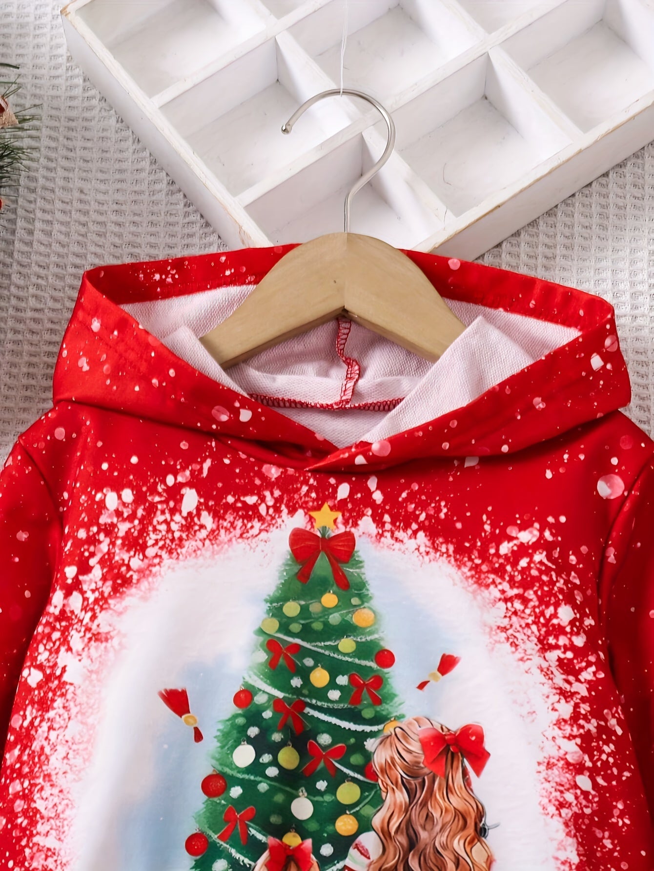 2-teiliges Set aus Kapuzenpullover und Leggings mit Cartoon für Mädchen – langärmlig