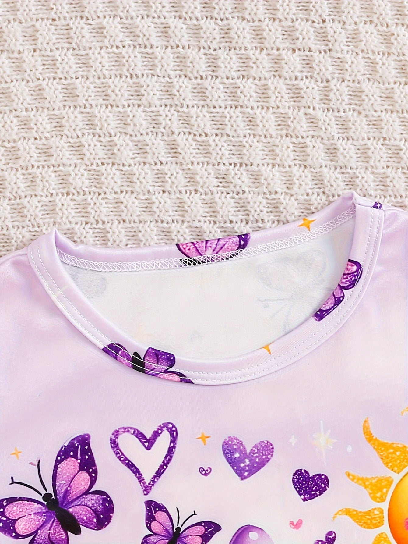 2-teiliges Outfit-Set für Mädchen – Langarmoberteil und Leggings (Jeansimitat)
