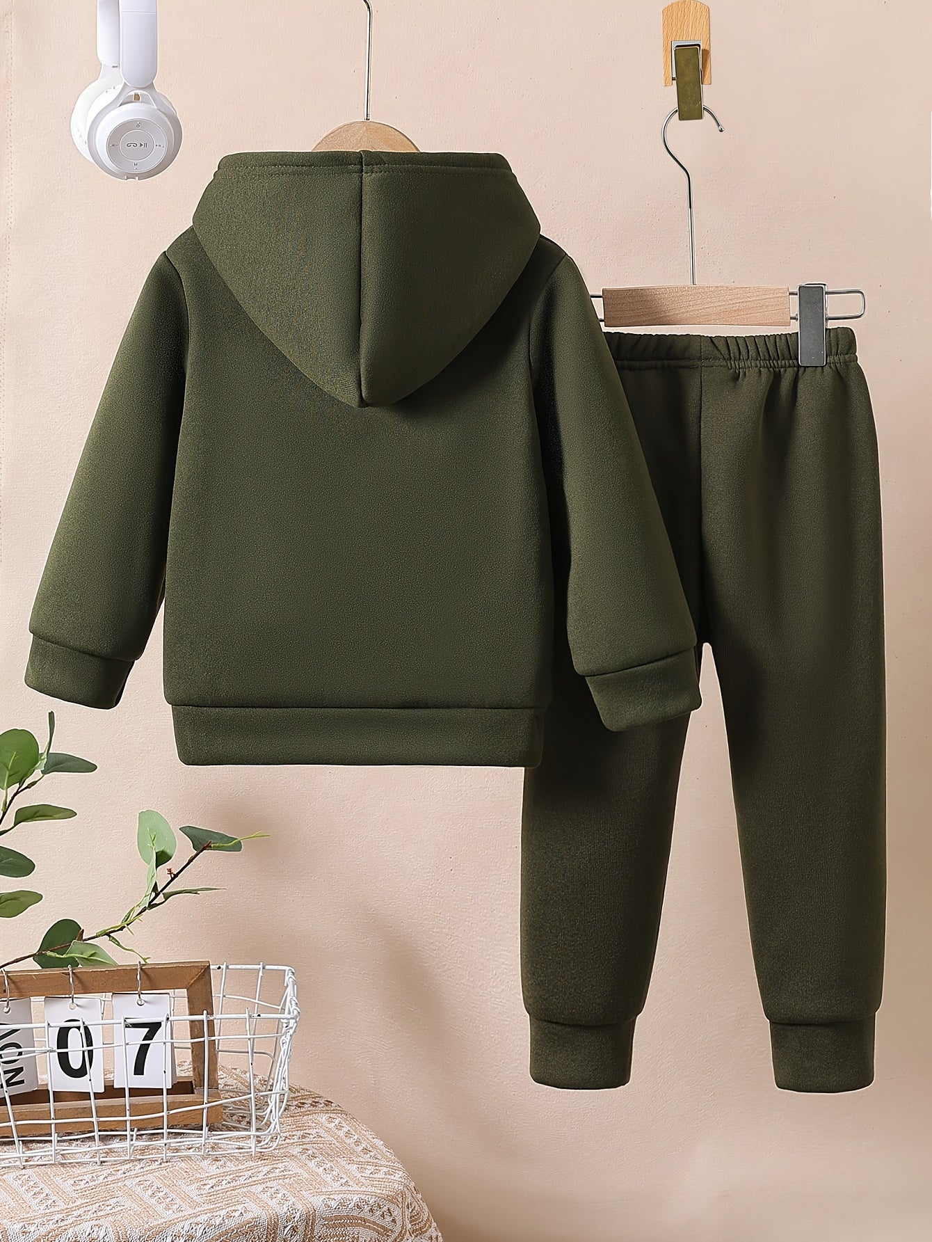 Herbst- und Winter-Zweiteiler für Mädchen, Hoodie mit Kapuze und Hose