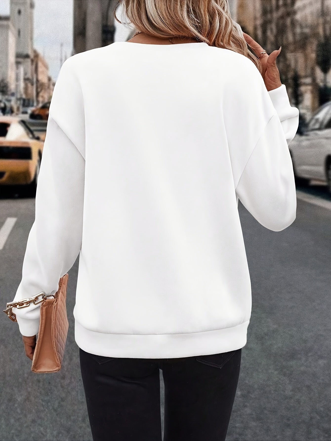 Pullover-Sweatshirt ,lässiges Langarm-Sweatshirt für Herbst und Winter