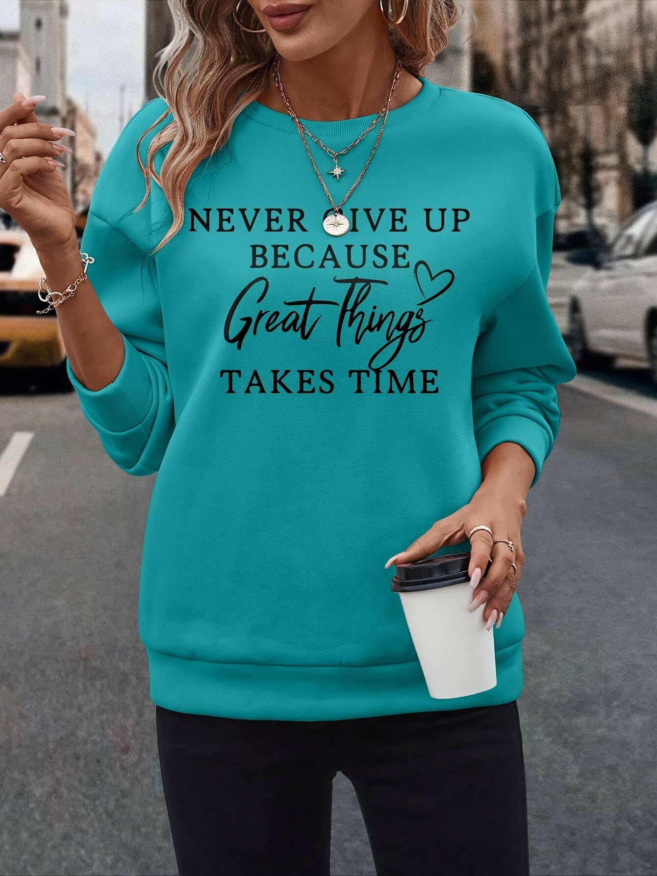 Pullover-Sweatshirt ,lässiges Langarm-Sweatshirt für Herbst und Winter