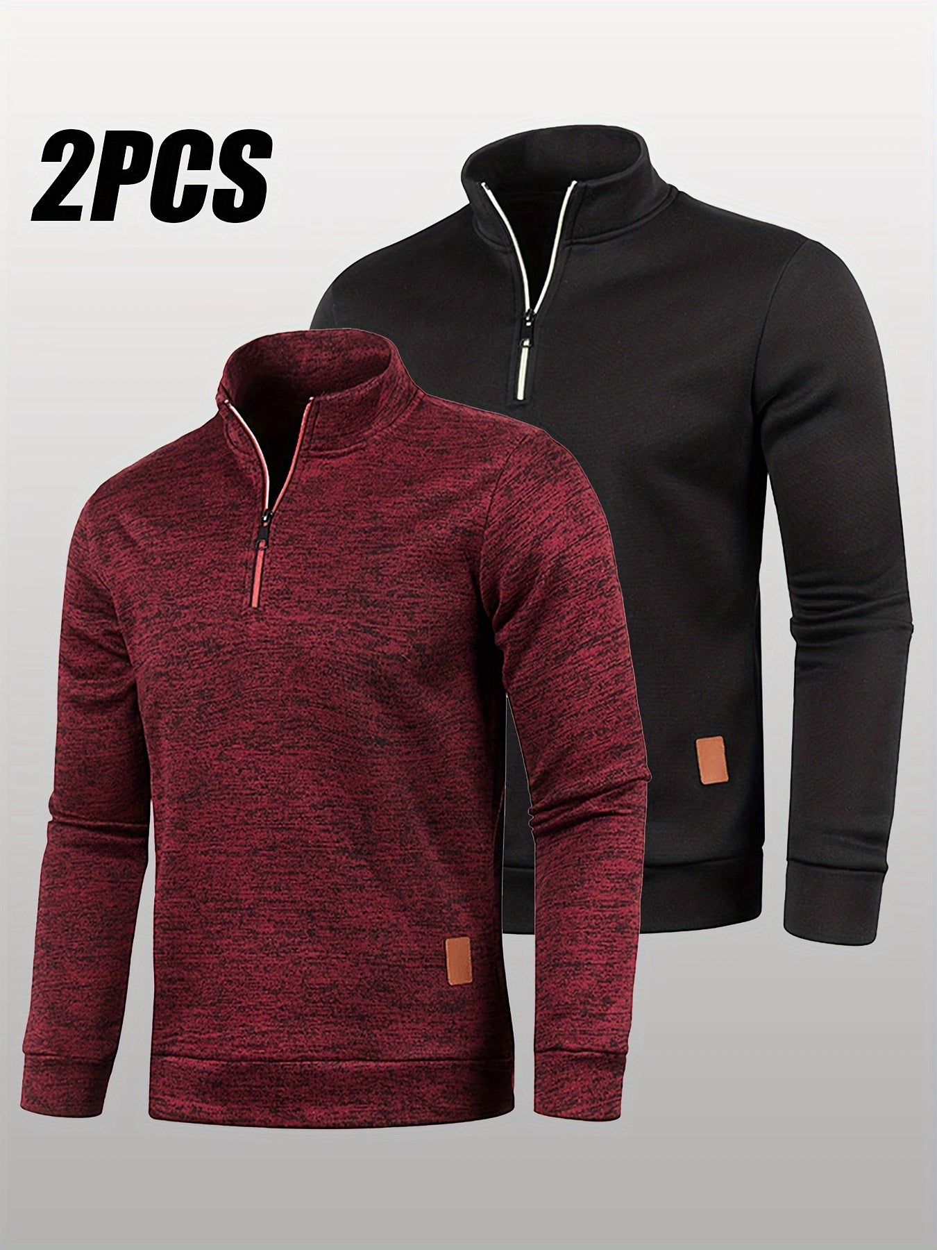 2-teiliges Sweatshirt/Pullover Set mit halbem Reißverschluss für Herren