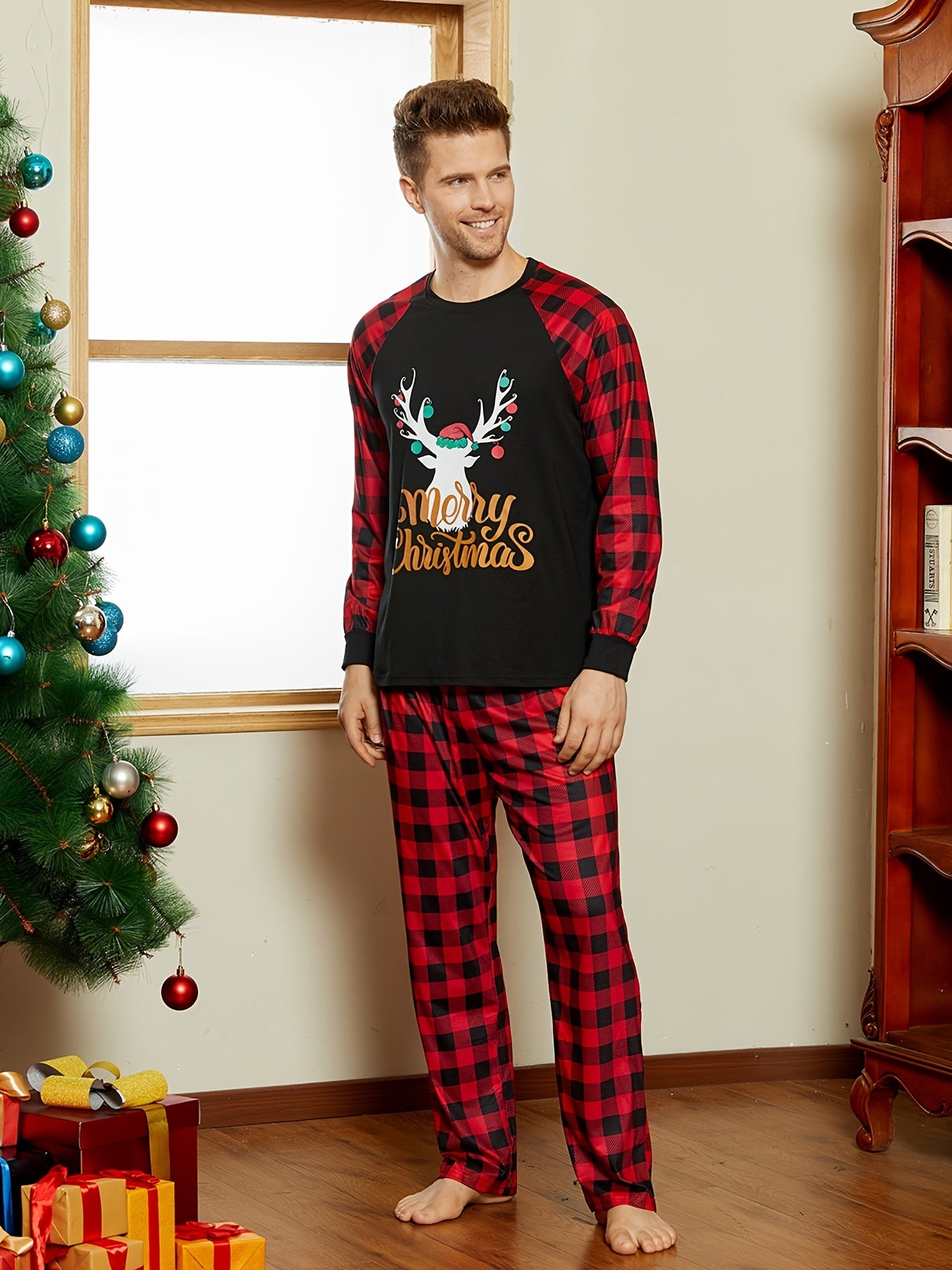 PatPat Weihnachts-Familien-Schlafanzug-Set