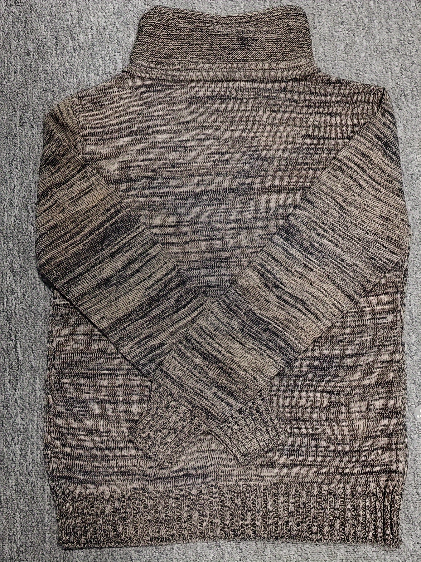Herren Retro Langarm Strickpullover mit Wasserfallausschnitt und Kordelzug