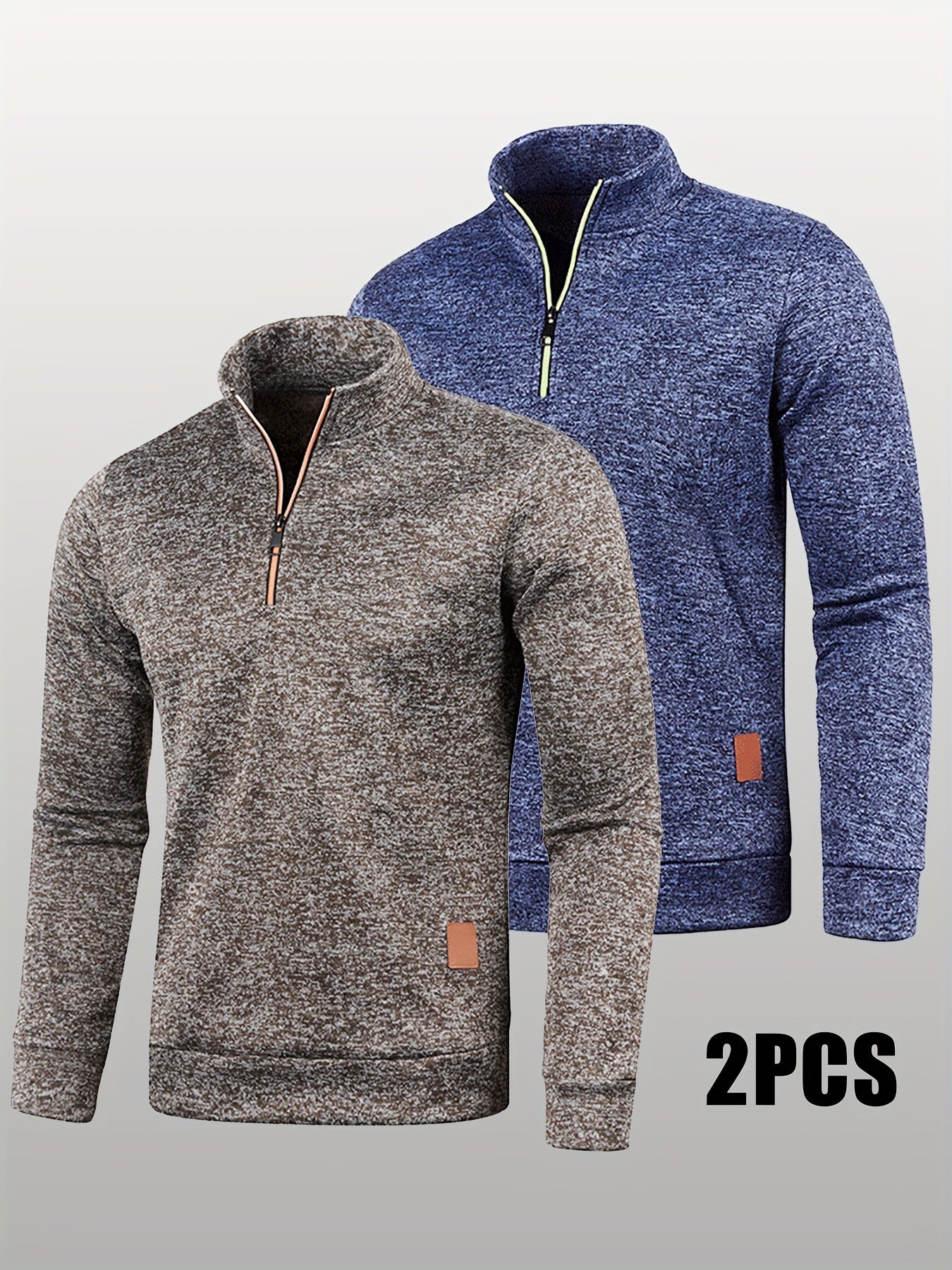 2-teiliges Sweatshirt/Pullover Set mit halbem Reißverschluss für Herren