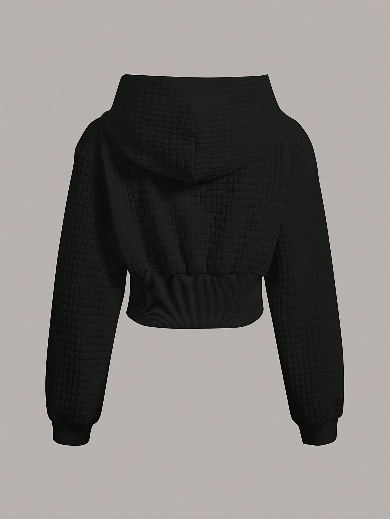 Kurzer Crop Hoodie mit gekreuzter Vorderseite und Bindeband, lässig, Kapuze