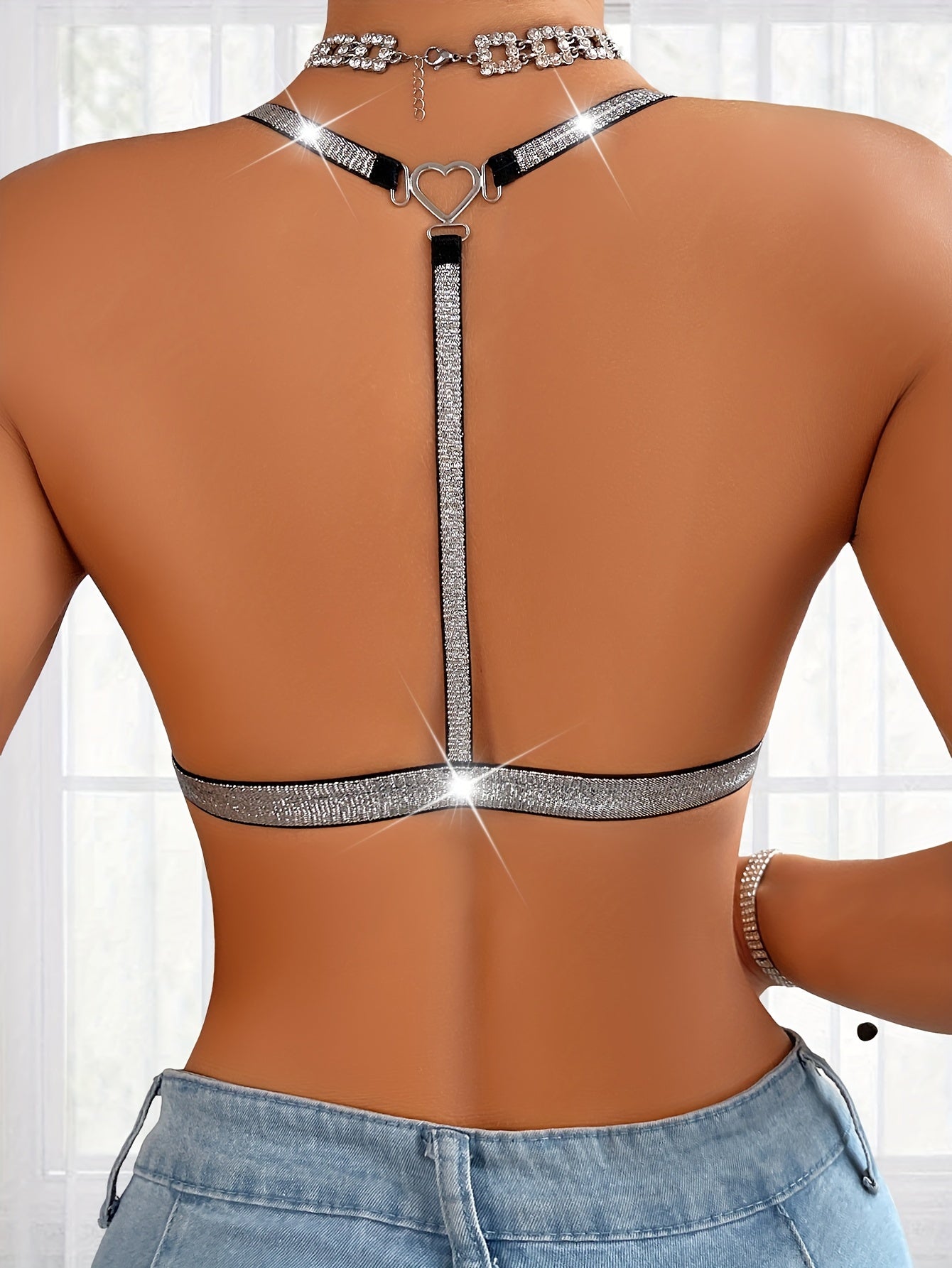 Damen BH Unterwäsche Glänzend Atmungsaktiv Straps-BH