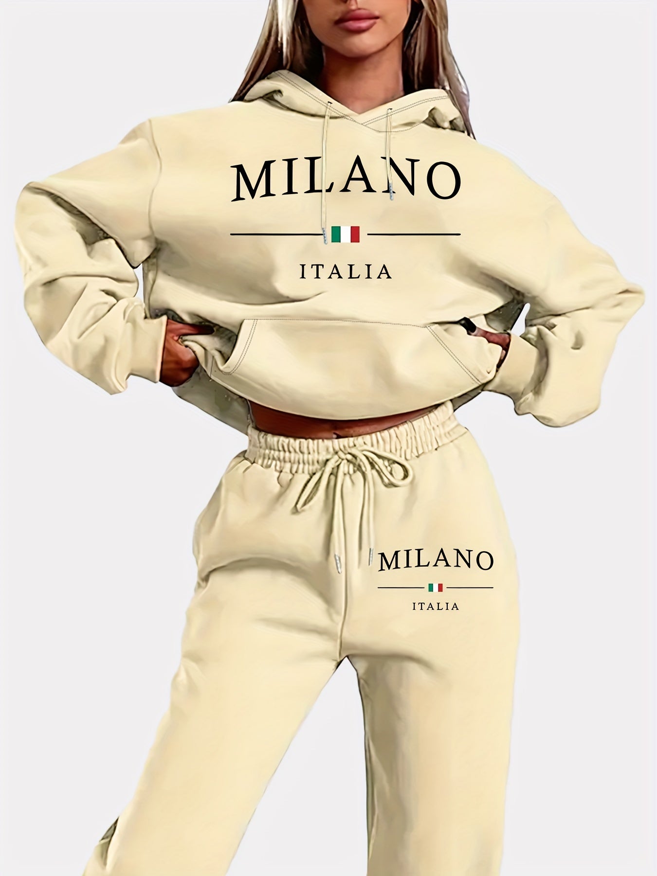 Lässiger, sportlicher Jogging Anzug Milano Italia Kapuzenpullover und Hose