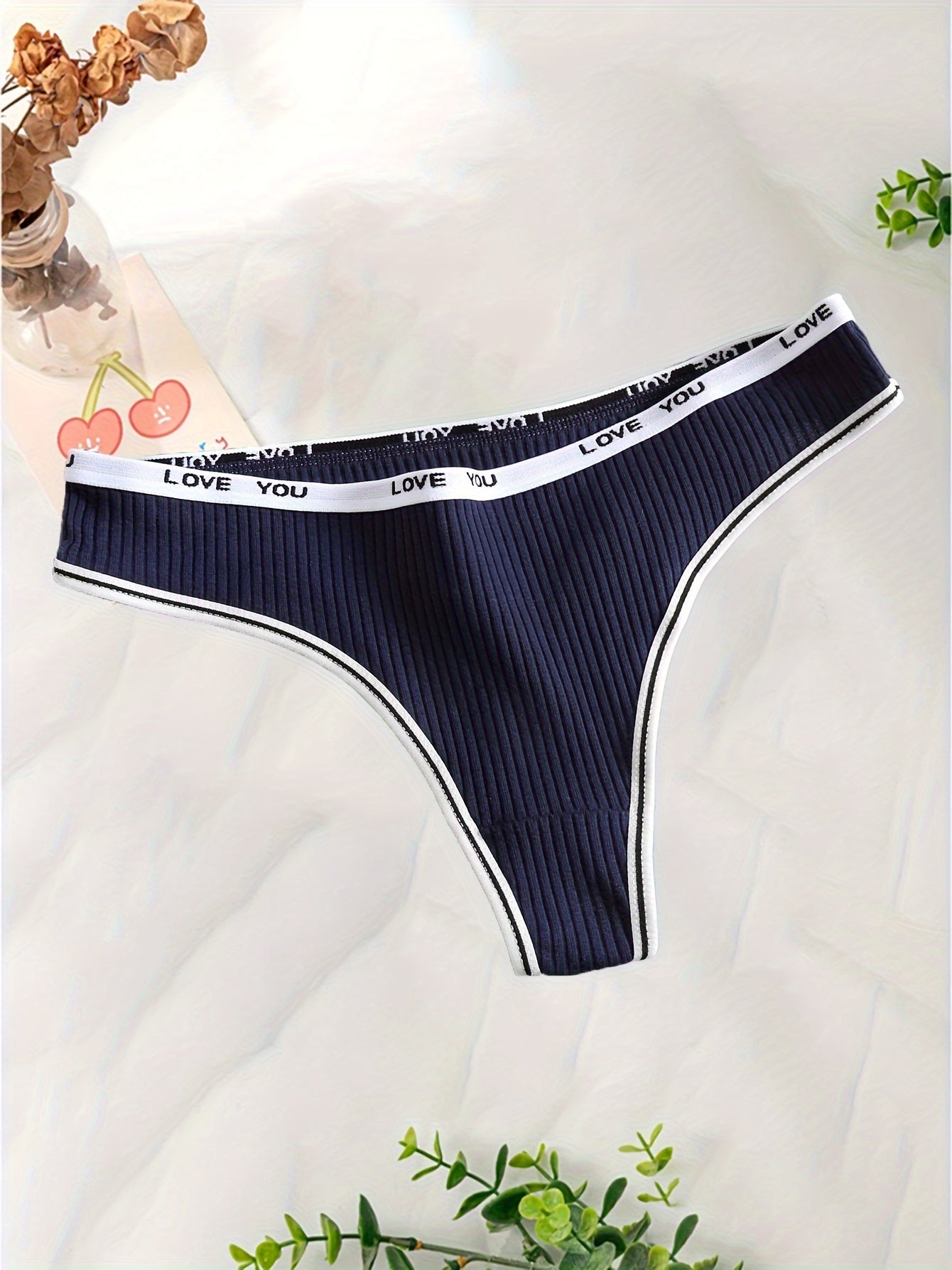 12 Stück sexy Low-Rise-Strings aus Baumwolle, atmungsaktiv