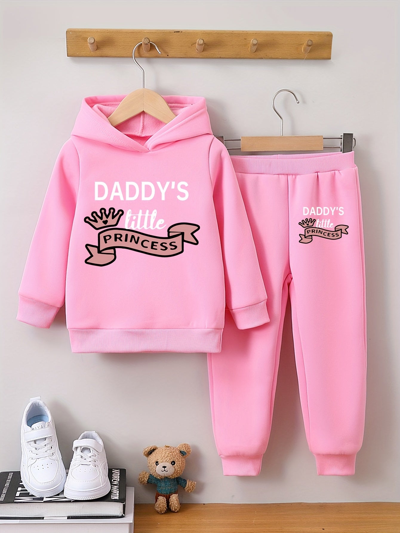 2-teiliges Set für Mädchen „Daddy's Little Princess“, Kapuzenpullover + Jogginghose