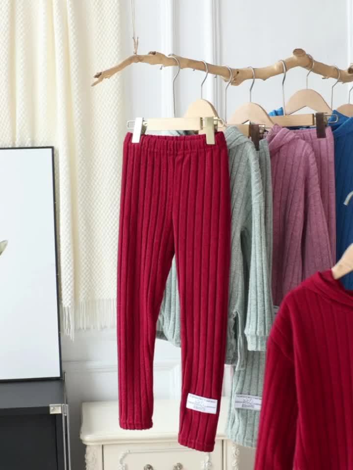 2-teiliges Set für Mädchen, Langarm-Kapuzenpullover und dehnbare Hose