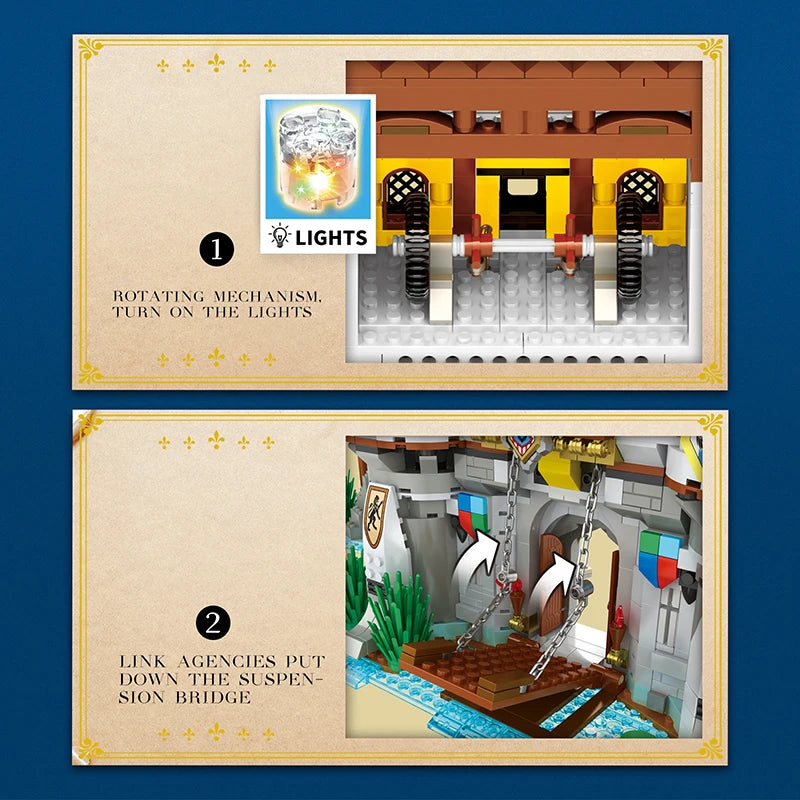 AMAZINGBLOKS 2722 Teile Mittelalterliche Burg Bausteine Moc