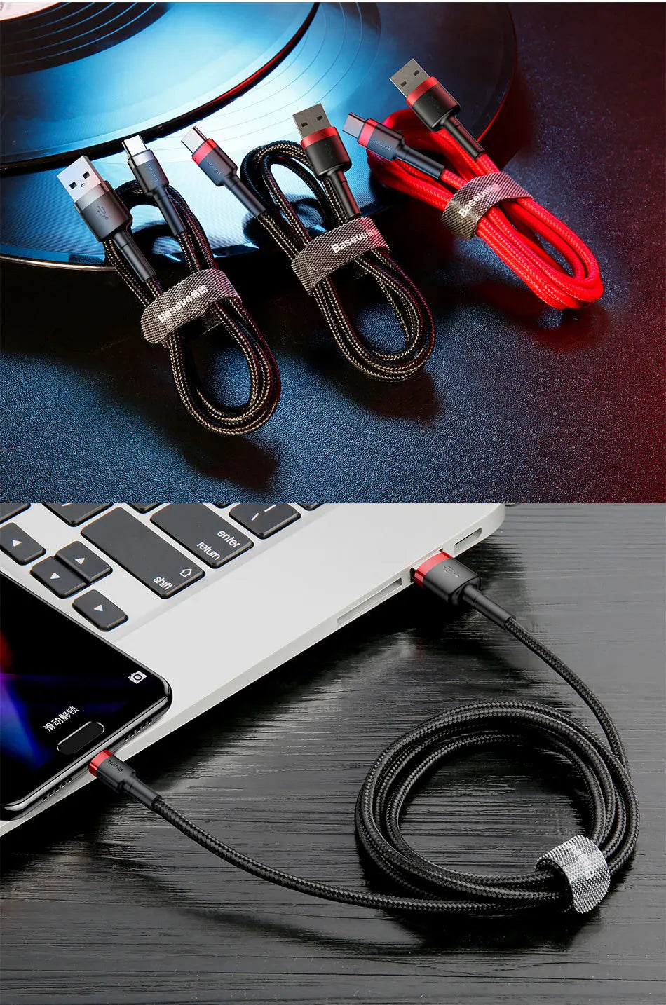 Baseus Typ-C-Kabel Quick Charge 3.0 USB-C-Schnellladung