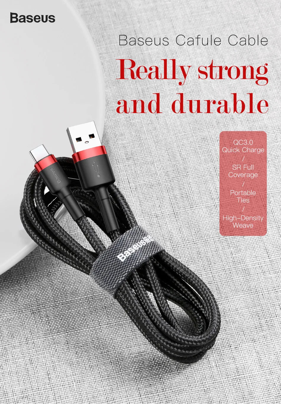 Baseus Typ-C-Kabel Quick Charge 3.0 USB-C-Schnellladung