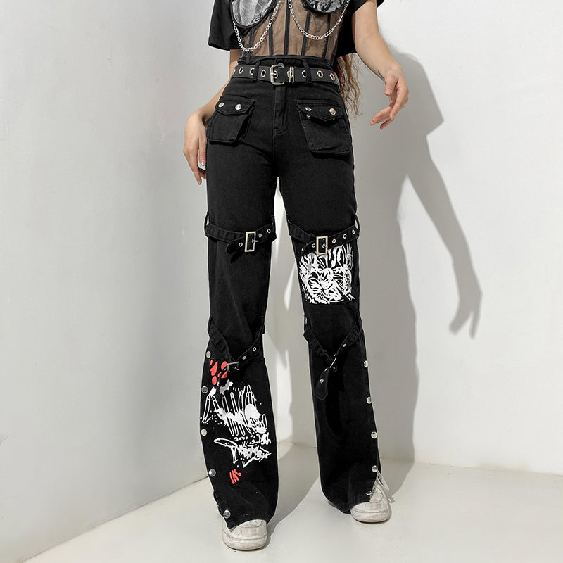 Goocher E-Girl Gothic Cargohose / Hose