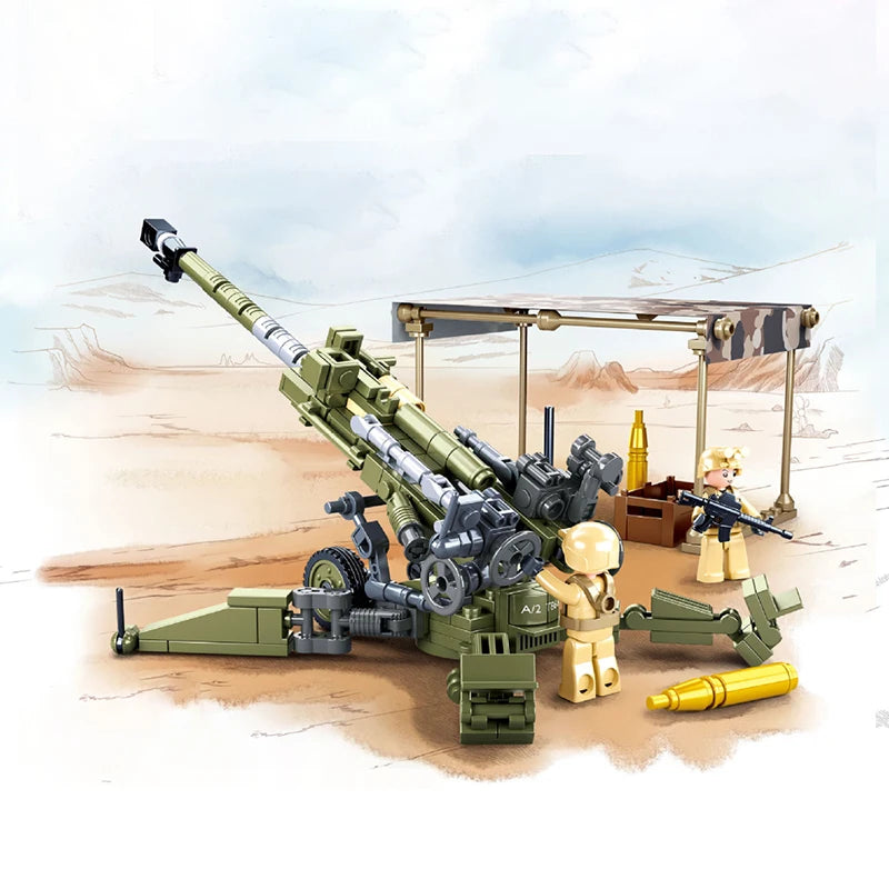 Sluban WW2 M777 Ultraleichte Feldhaubitze Armee Kriegswaffe Bausteine