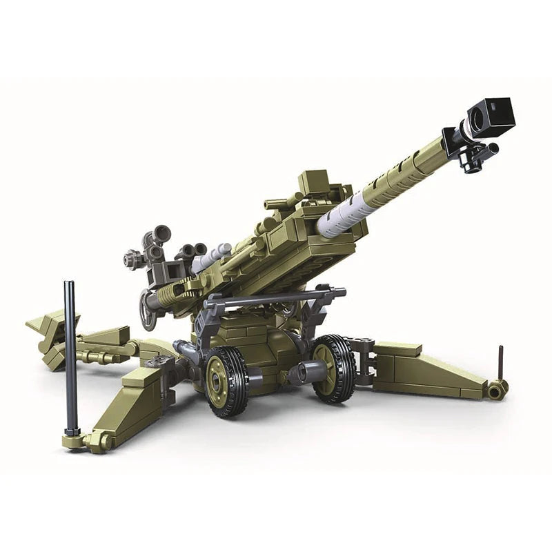 Sluban WW2 M777 Ultraleichte Feldhaubitze Armee Kriegswaffe Bausteine