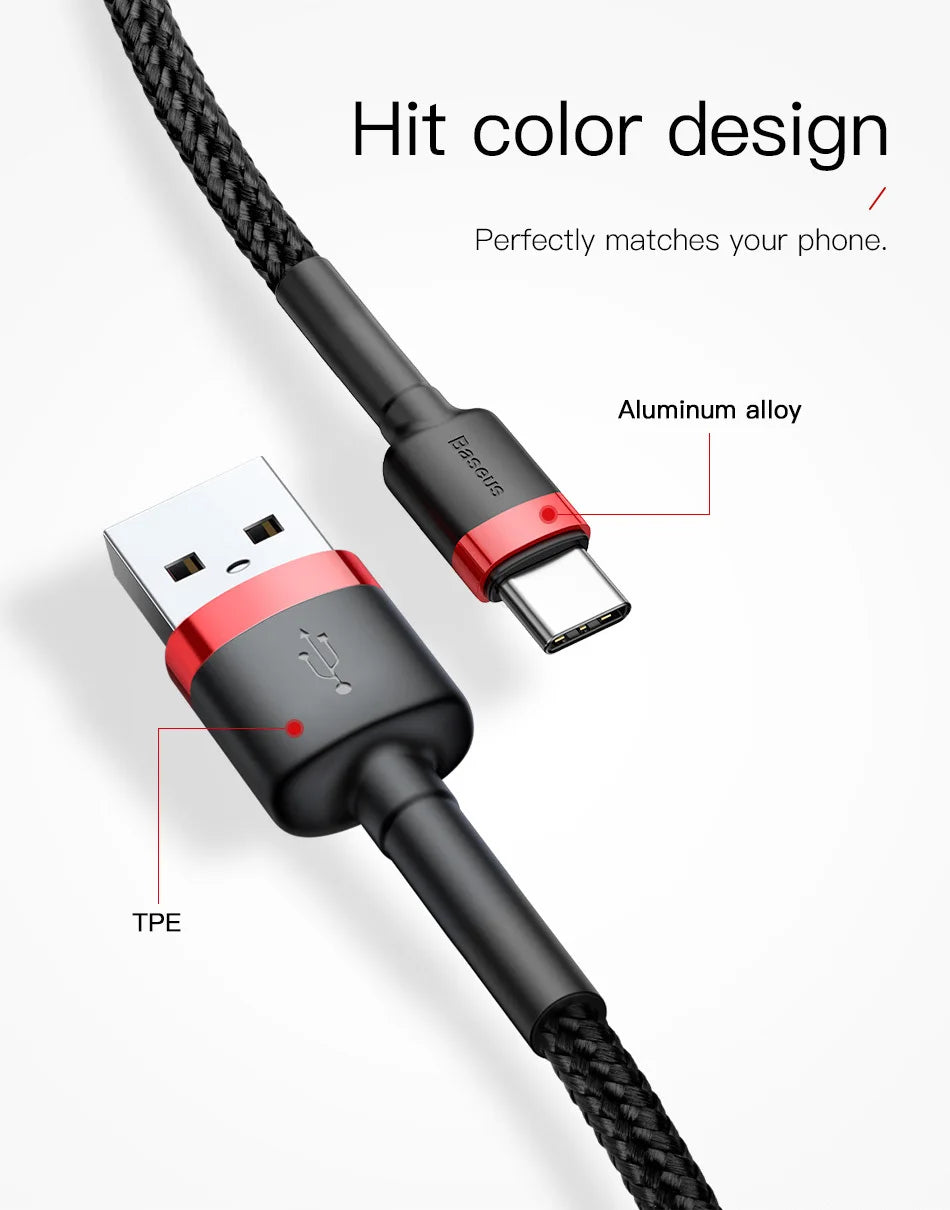 Baseus Typ-C-Kabel Quick Charge 3.0 USB-C-Schnellladung