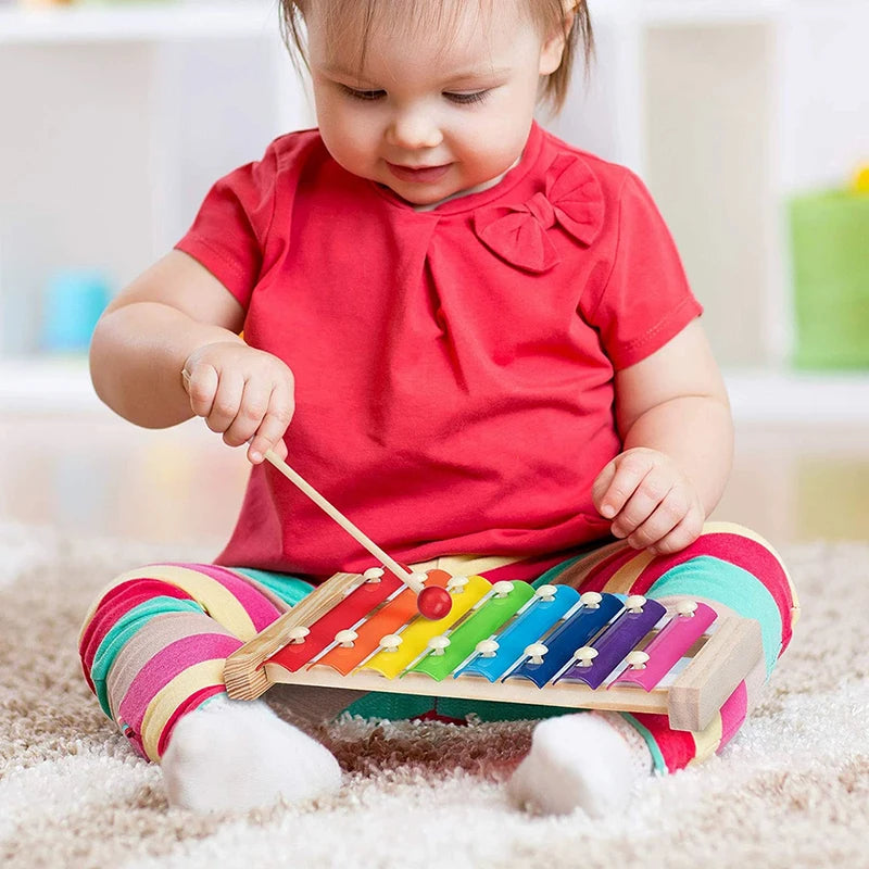 Montessori Holz Rasseln Xylophone uvm. für Baby Krippe Spielzeug