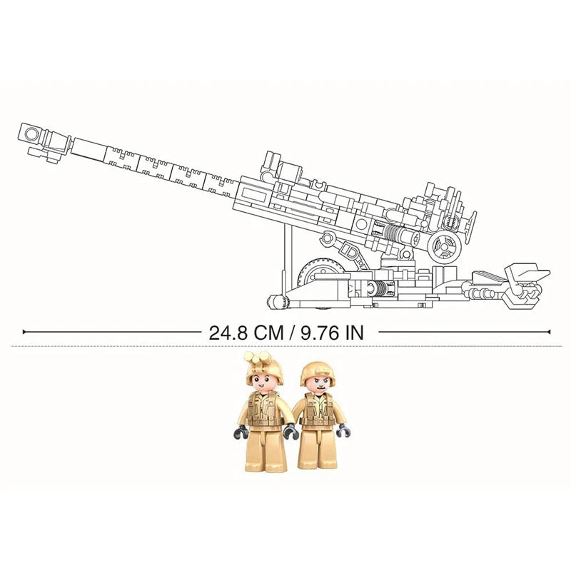 Sluban WW2 M777 Ultraleichte Feldhaubitze Armee Kriegswaffe Bausteine