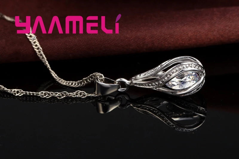 Modeschmuck Tropfen Farbe 925 Sterling Schmuck Set