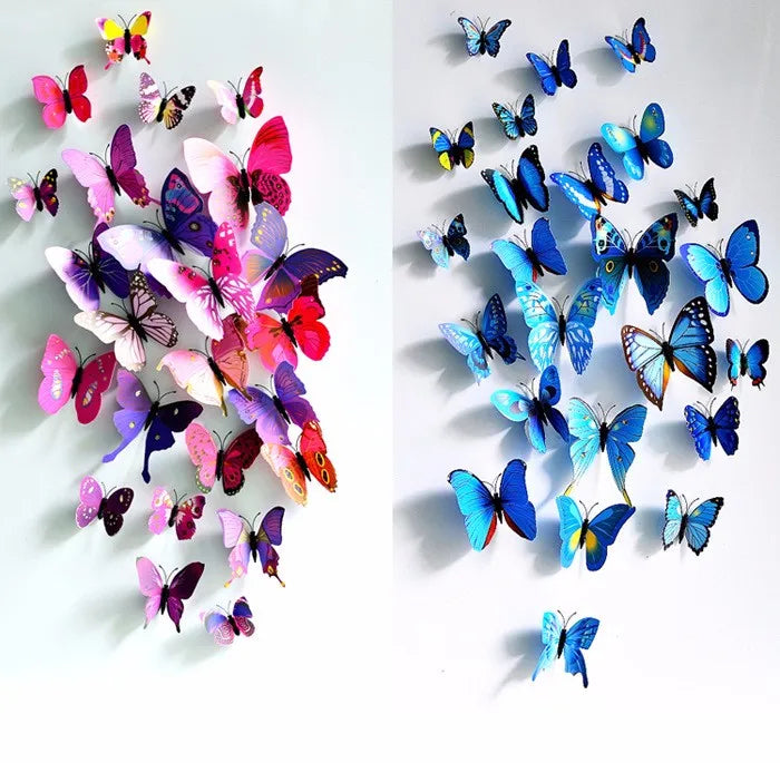 12 Wandaufkleber Schmetterling (DEKO)