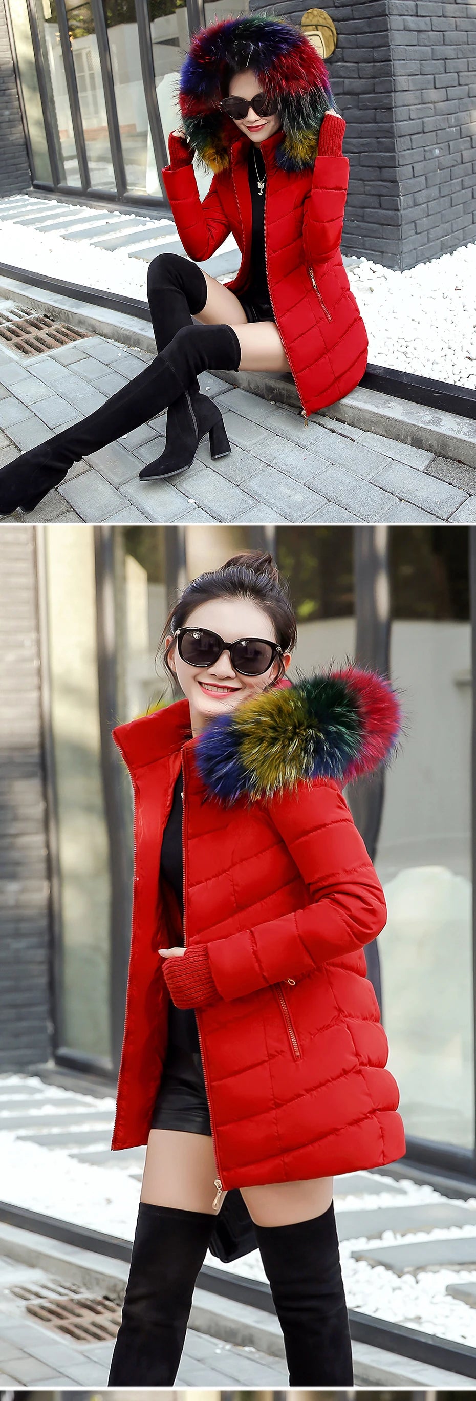Damen Winterjacke Mantel Parka Jacke