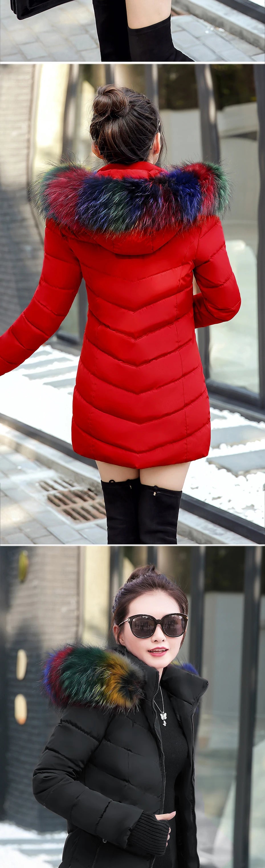 Damen Winterjacke Mantel Parka Jacke