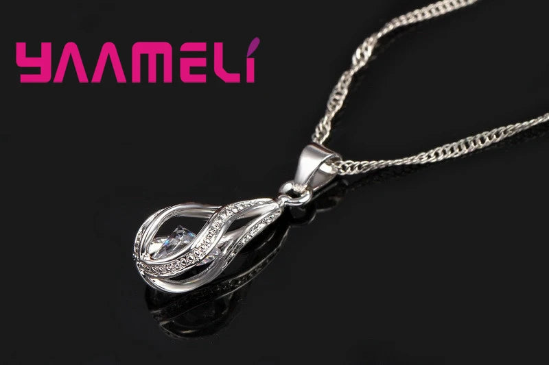Modeschmuck Tropfen Farbe 925 Sterling Schmuck Set