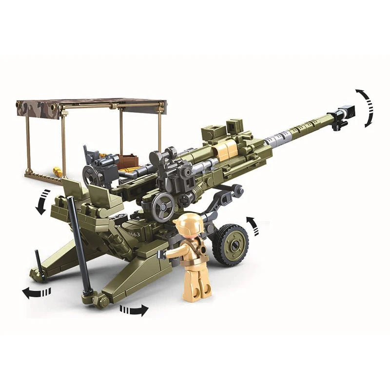 Sluban WW2 M777 Ultraleichte Feldhaubitze Armee Kriegswaffe Bausteine
