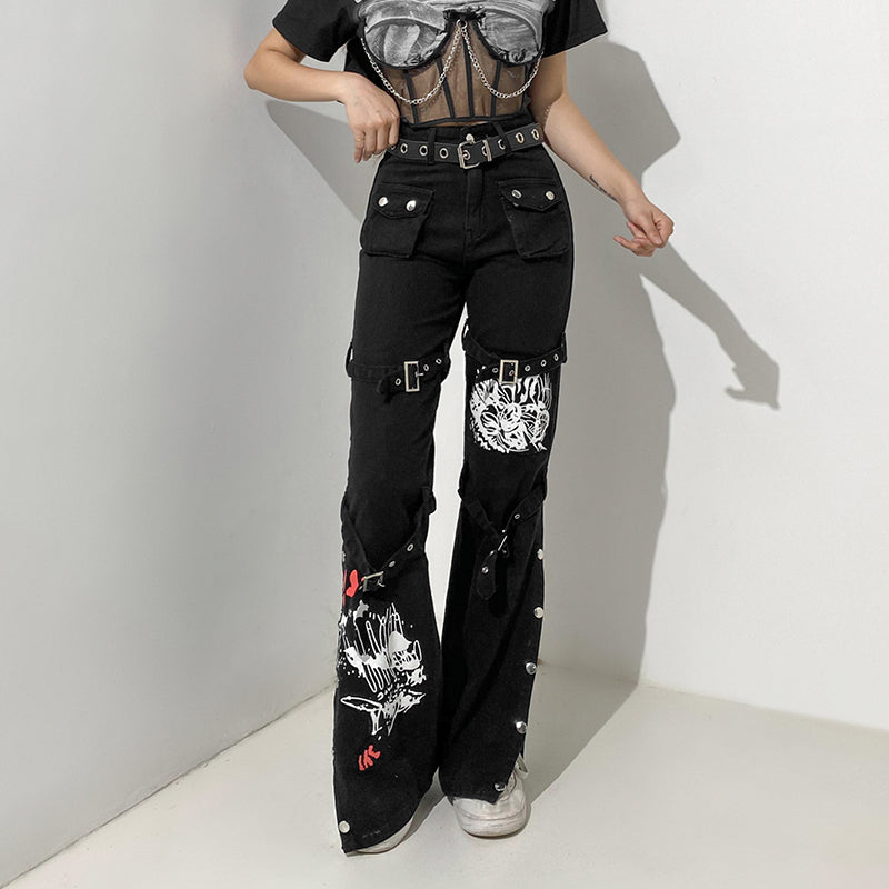 Goocher E-Girl Gothic Cargohose / Hose
