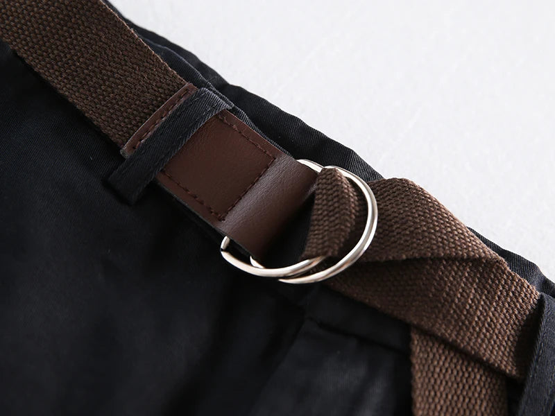 Jielur Shorts mit Gürtel kurze Hose
