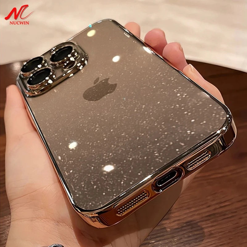 Luxuriöse, glitzernde Hülle für iPhone 16 15 14 13 Pro Max Plus