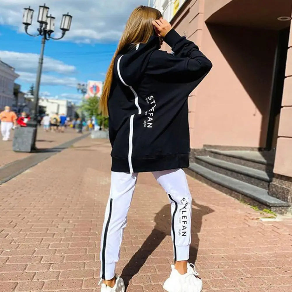 Sanwood Damen Jogging Anzug Hoodie mit Hose Hip Hop Style