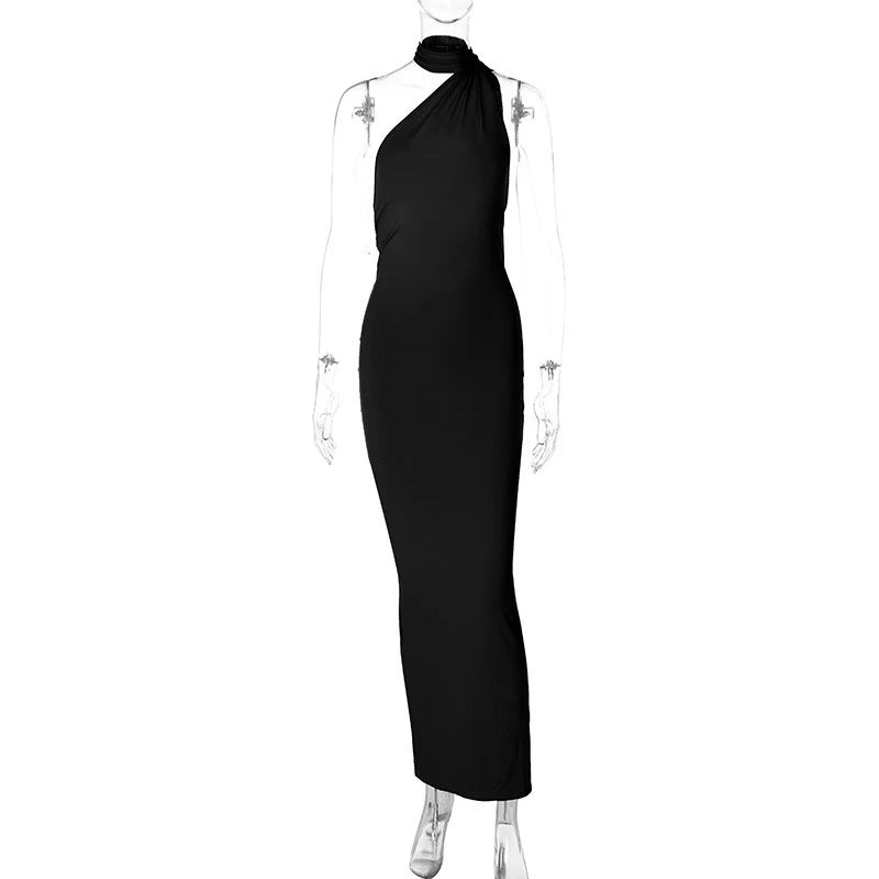 Hugcitar One Shoulder elegantes rückenfreies Kleid