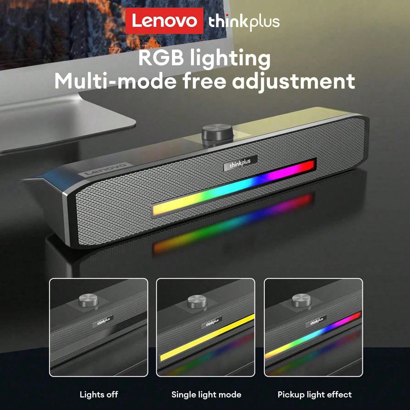 Lenovo Original TS33 Wired and Bluetooth 5.0 PC Lautsprecher 360 Computer