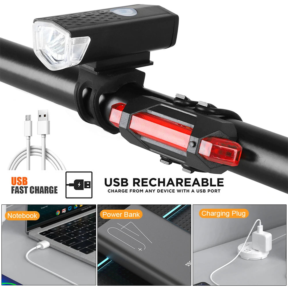 Fahrrad Beleuchtungs- Licht- Set USB Aufladbar