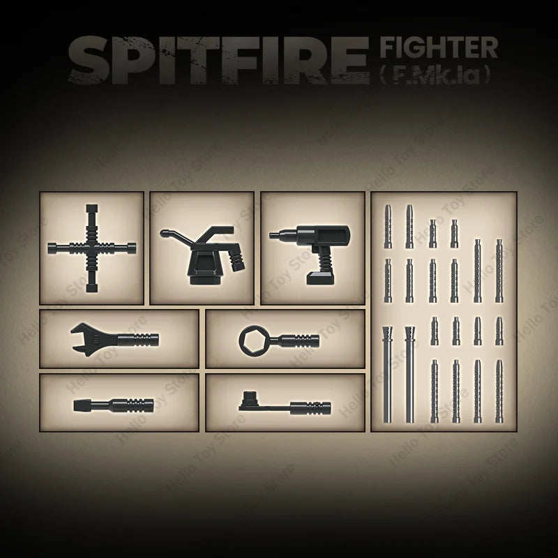CyunSing Militär Spitfire Fighter Strike Flugzeug Bausteine Weltkrieg Bausteine Set