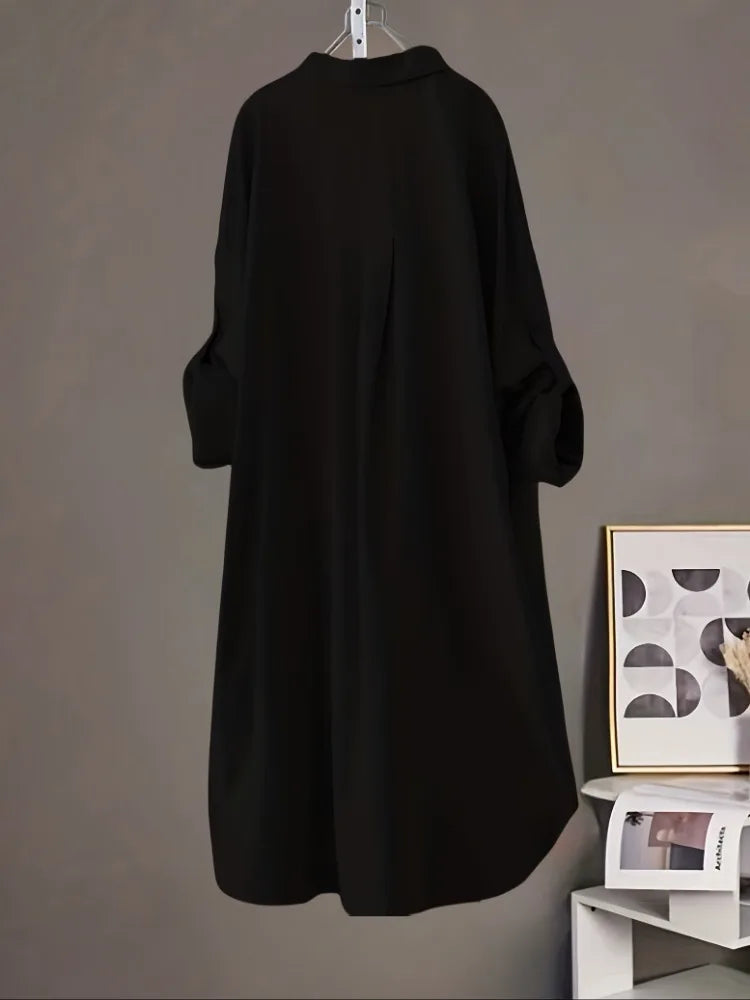 Damen Hemd Frühling Sommer koreanische Mode MIDI SHIRT LANG