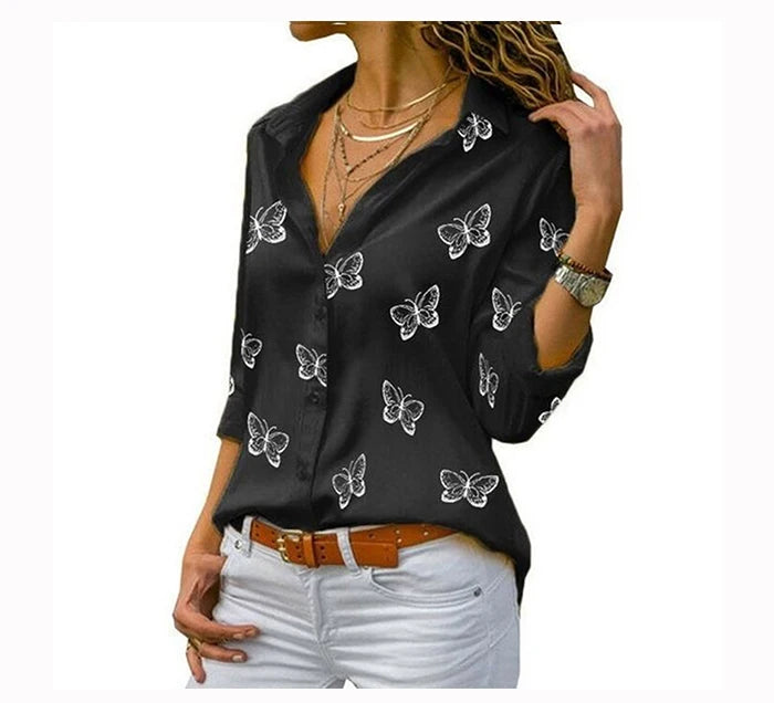 Jocoo Jolee Langarm Bluse Schmetterling