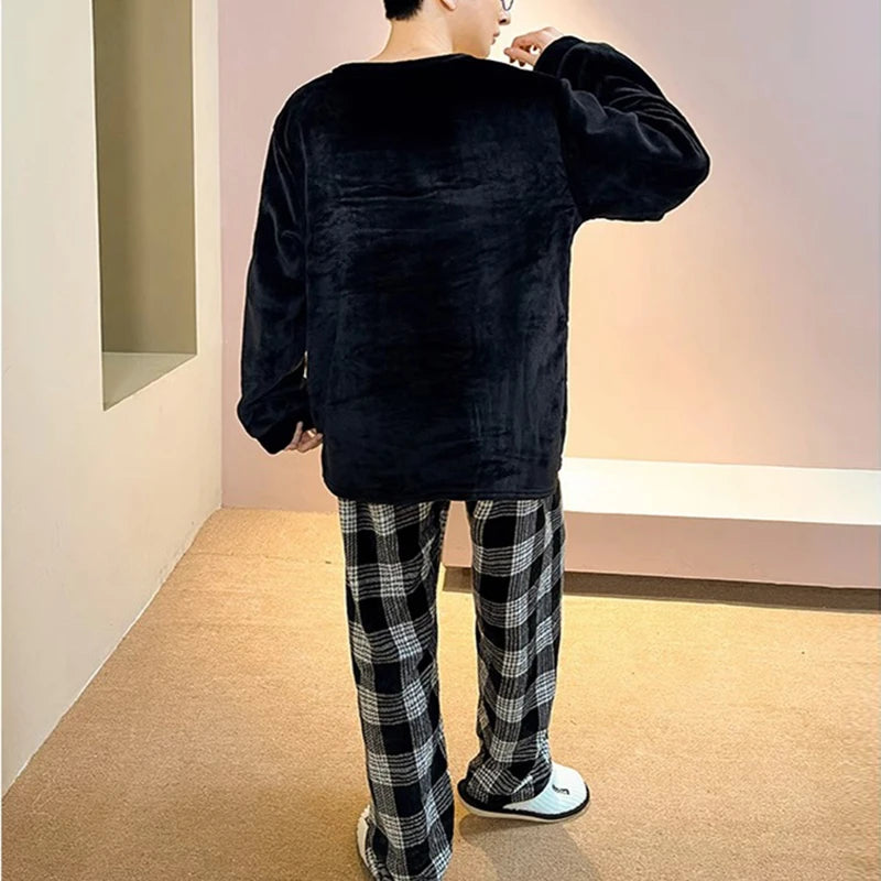 Männer Schlafanzug Pyjama 2 Teiliges Set
